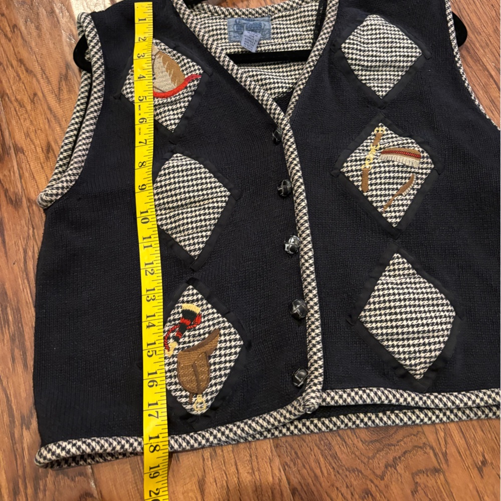 Cambridge Dry Goods Knit Vest Women’s Medium Vintage Equestrian Academia Preppy - Picture 9 of 10